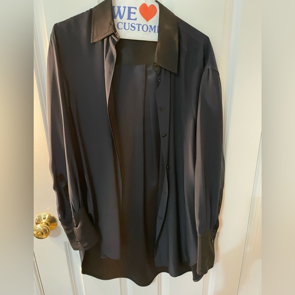 Rag & Bone Navy and Black Tunic Button Down - Picture 1 of 3